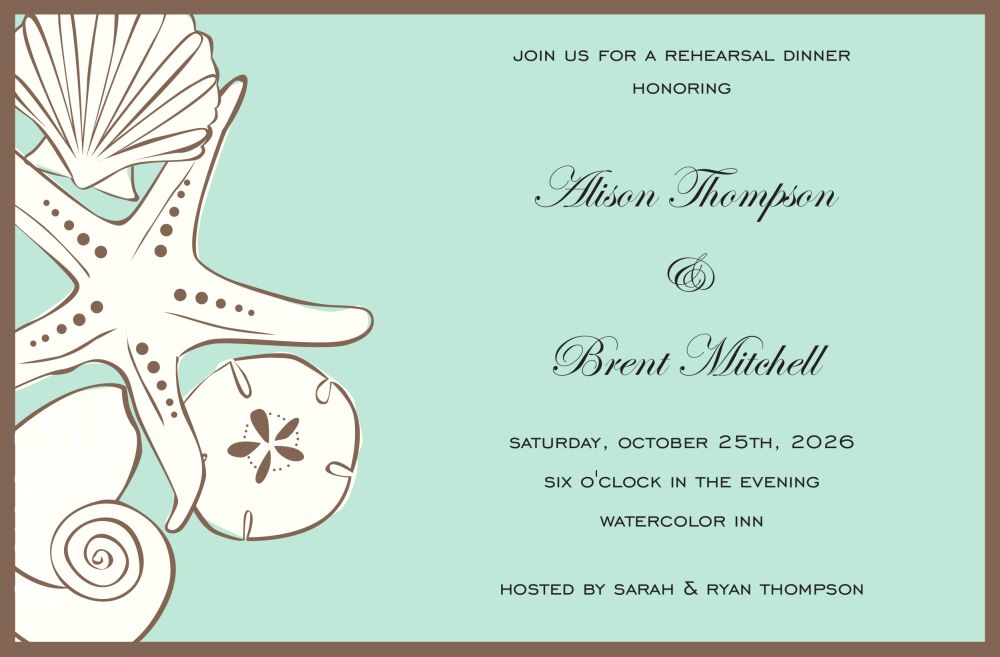 Beach Shells Invitation