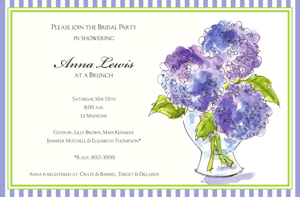 Hydrangeas Invitation