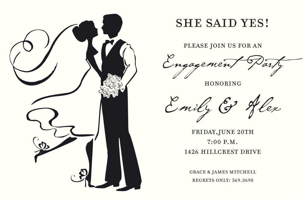 Silhouette Couple Invitation