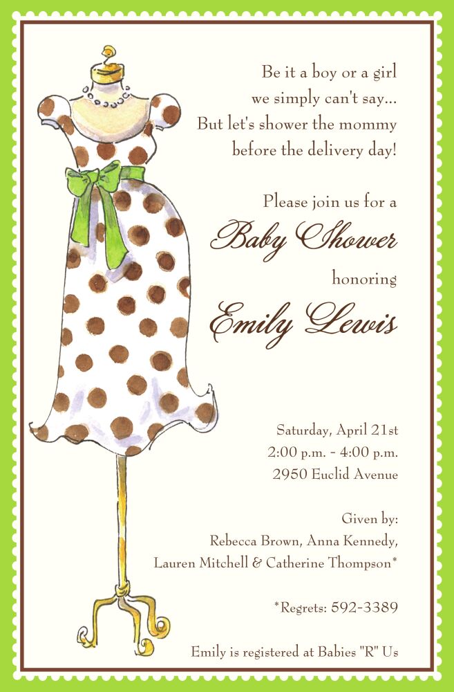 Mommy Mannequin Invitation