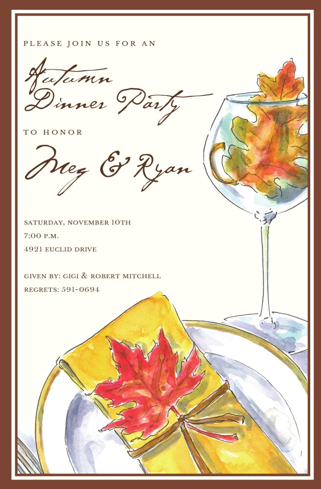 Leaves Place Setting Invitation