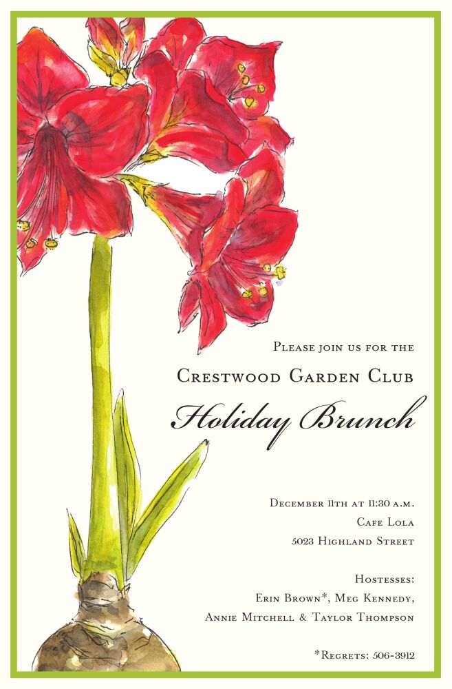 Amaryllis Invitation