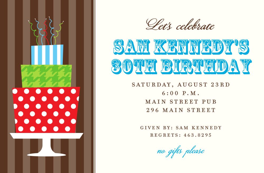 His Cake Stand Invitation