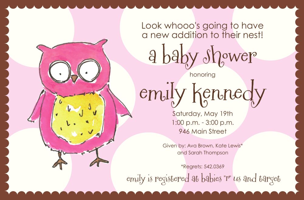 Owl Girl Invitation