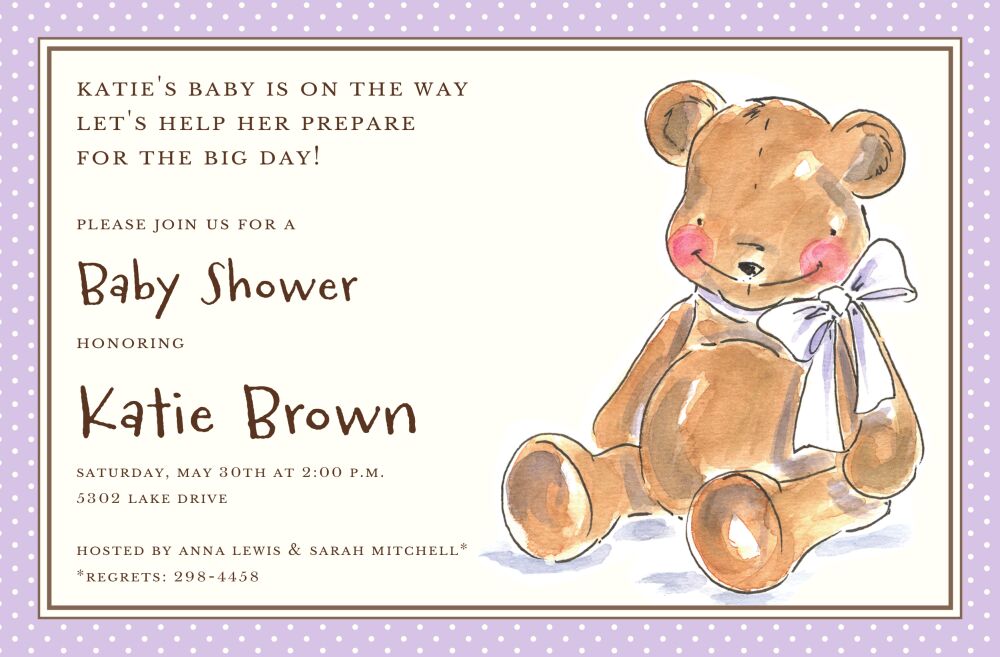 Sweet Teddy Invitation