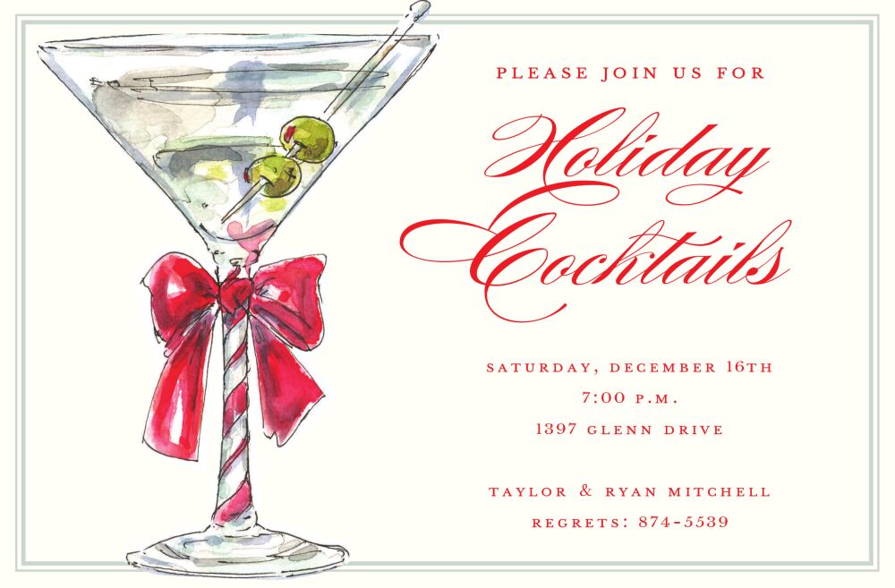 Christmas Martini Invitation