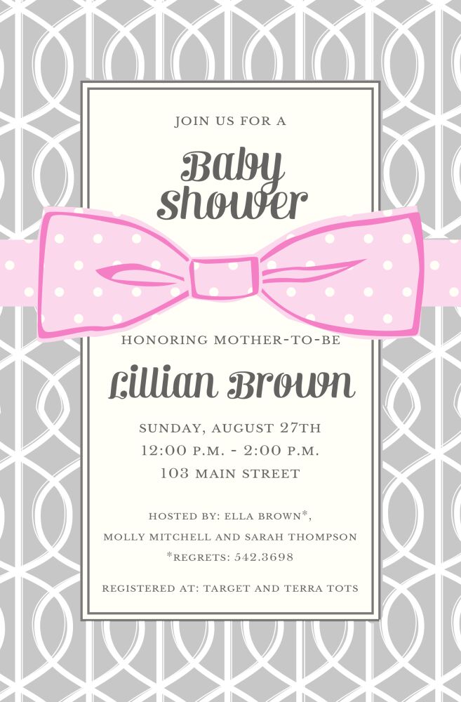 Pink Bow Invitation