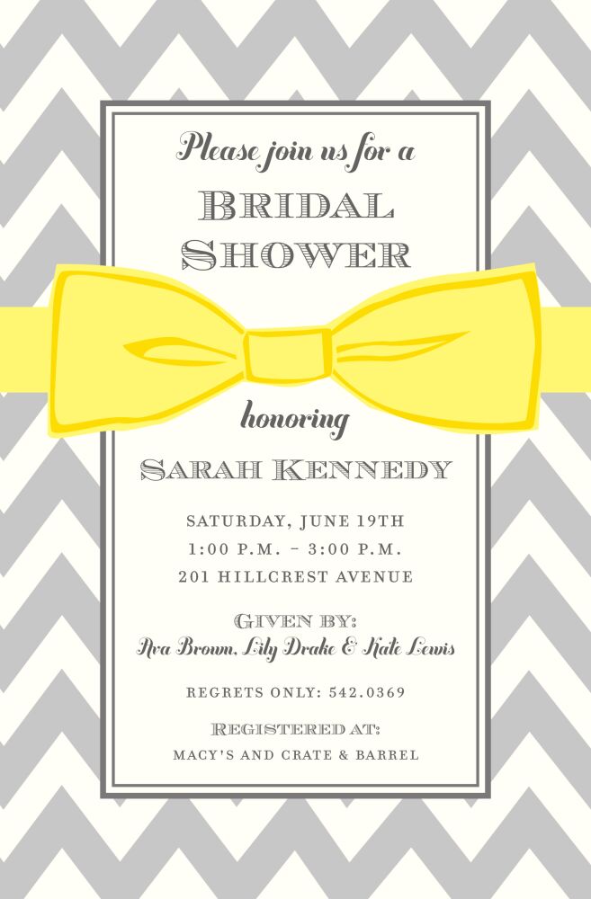 Yellow Bow Invitation