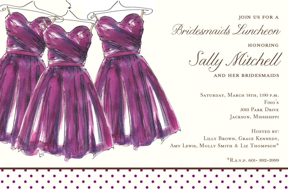 Eggplant Maids Invitation