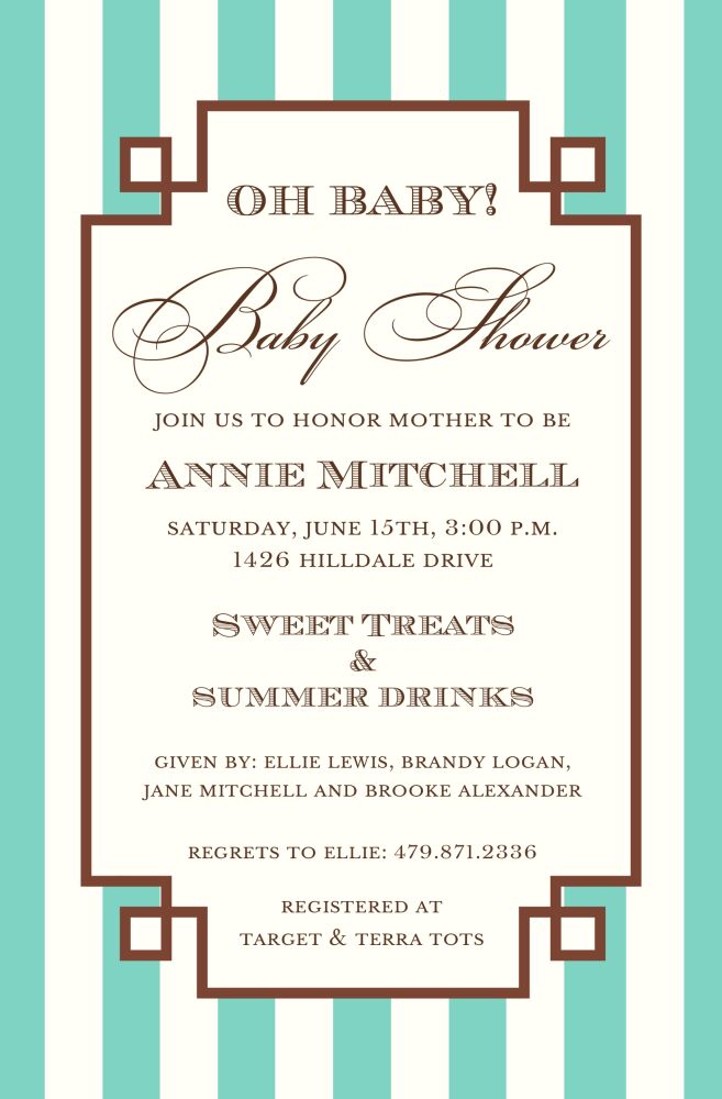 Meander Aqua Invitation