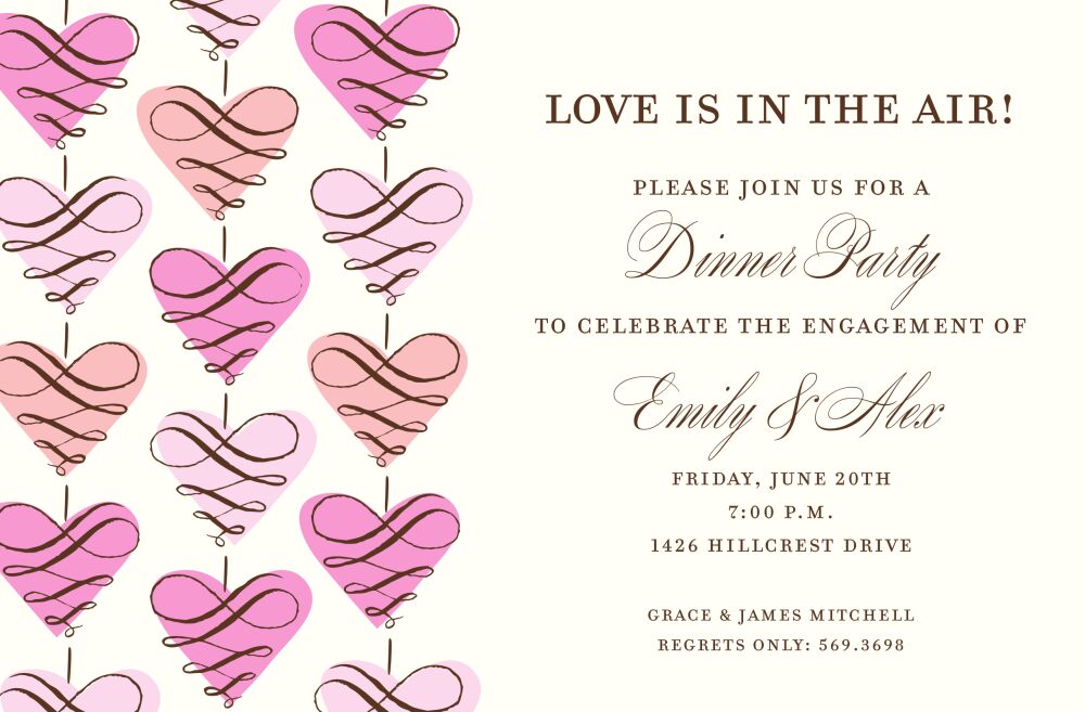 Scroll Hearts Invitation