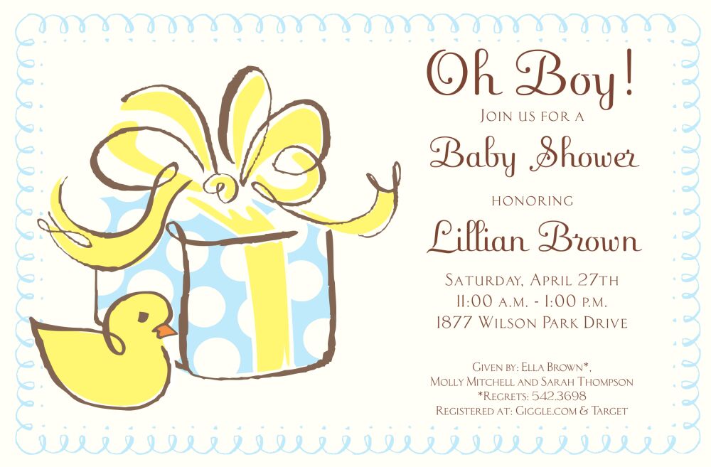 Boy Ducky Invitation