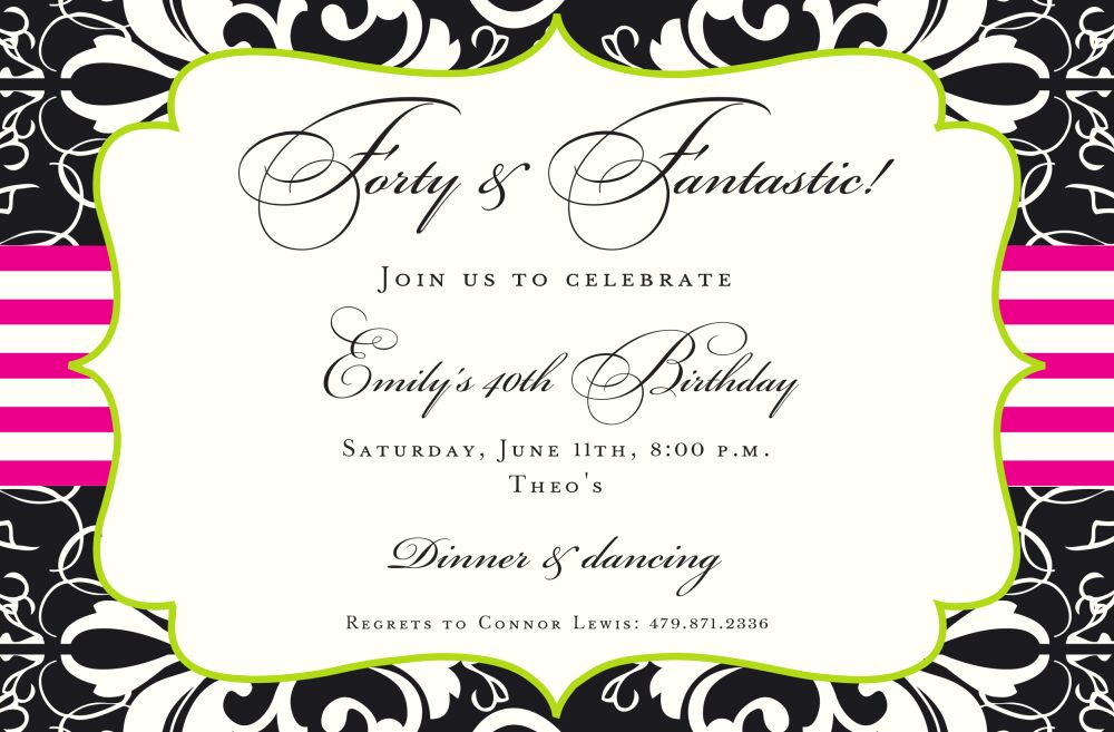 Brocade Black Invitation