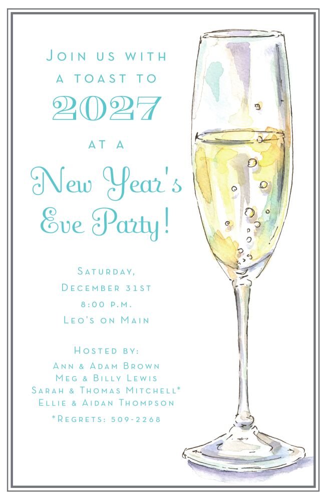 Fizzy Champagne Flute Invitation