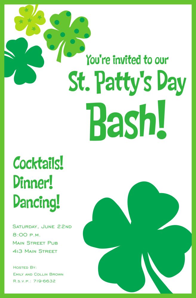 St Patty Flair Invitation