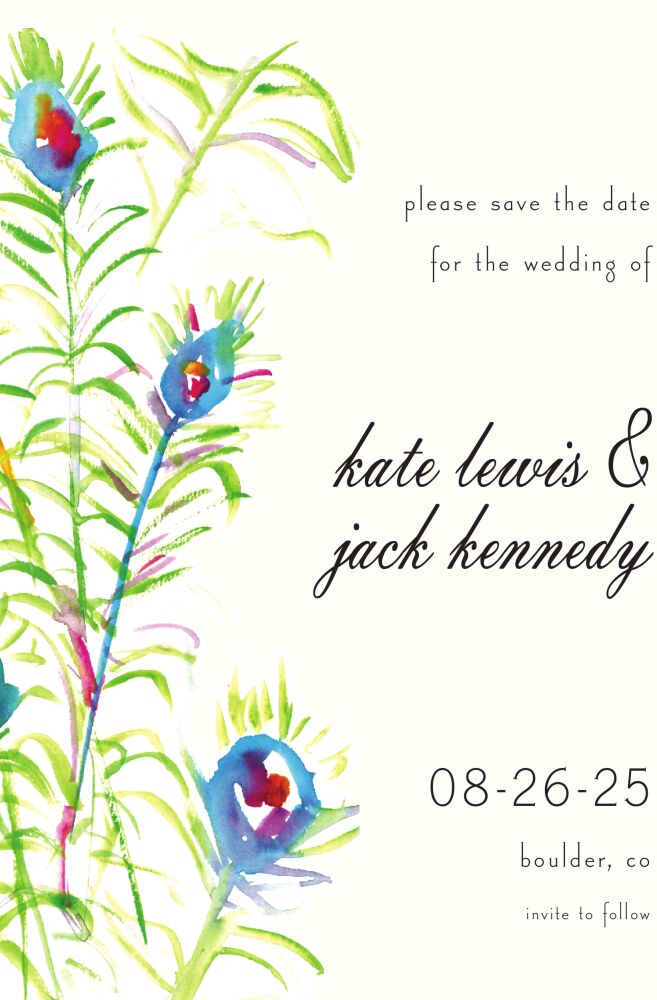 Peacock Wisps Invitation