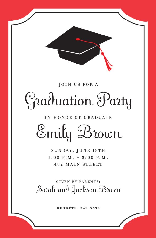 Red Grad Invitation