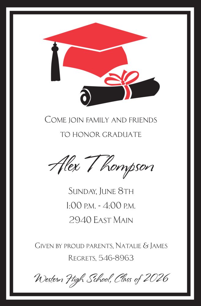 Red Grad Invitation