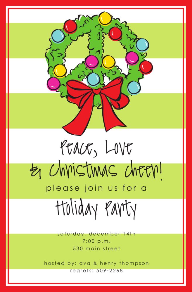 Wreath Peace Invitation