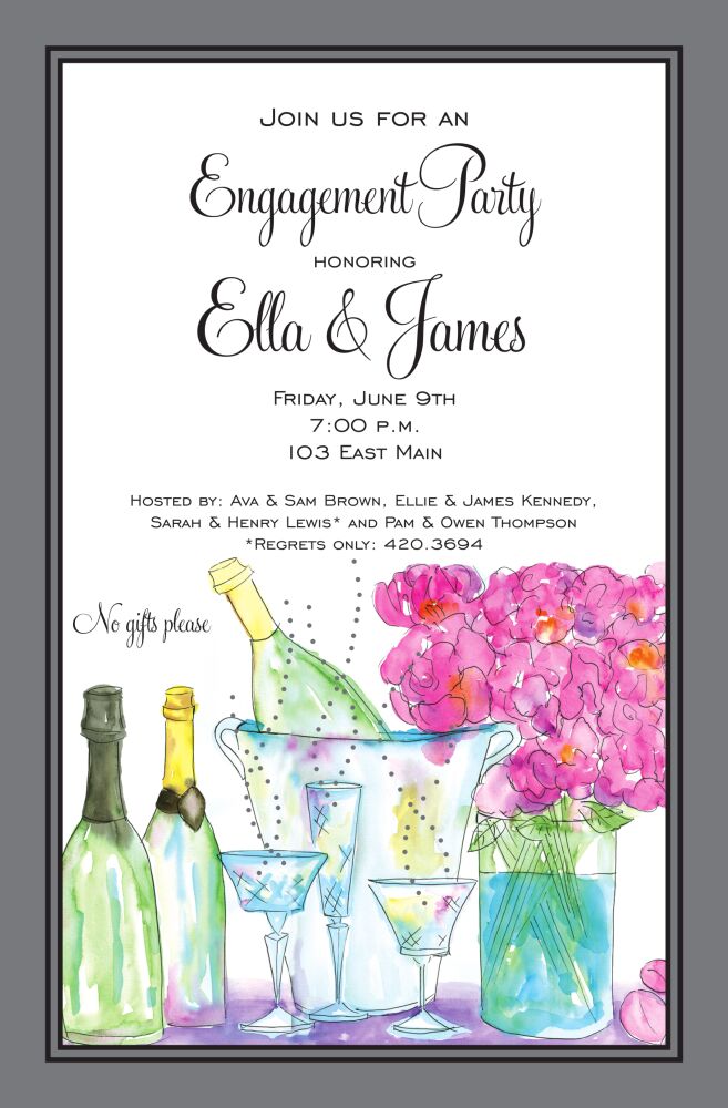 Champagne Peonies Invitation