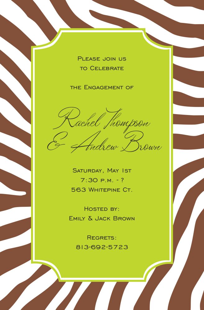 Zebra Cocoa Invitation
