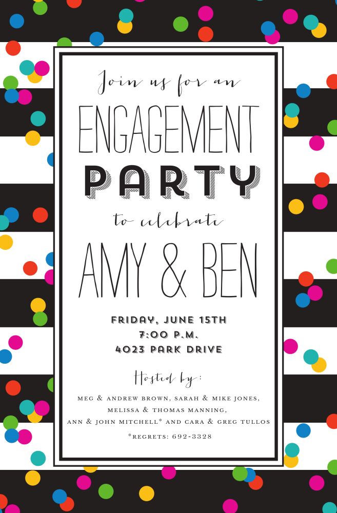 Confetti on Stripes Invitation