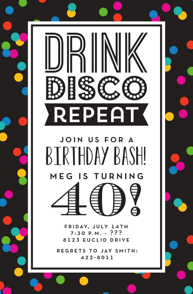 Drink, Disco, Repeat Invitation