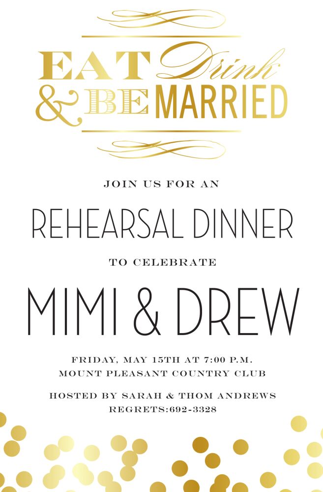 Eat, Drink, Married Invitation