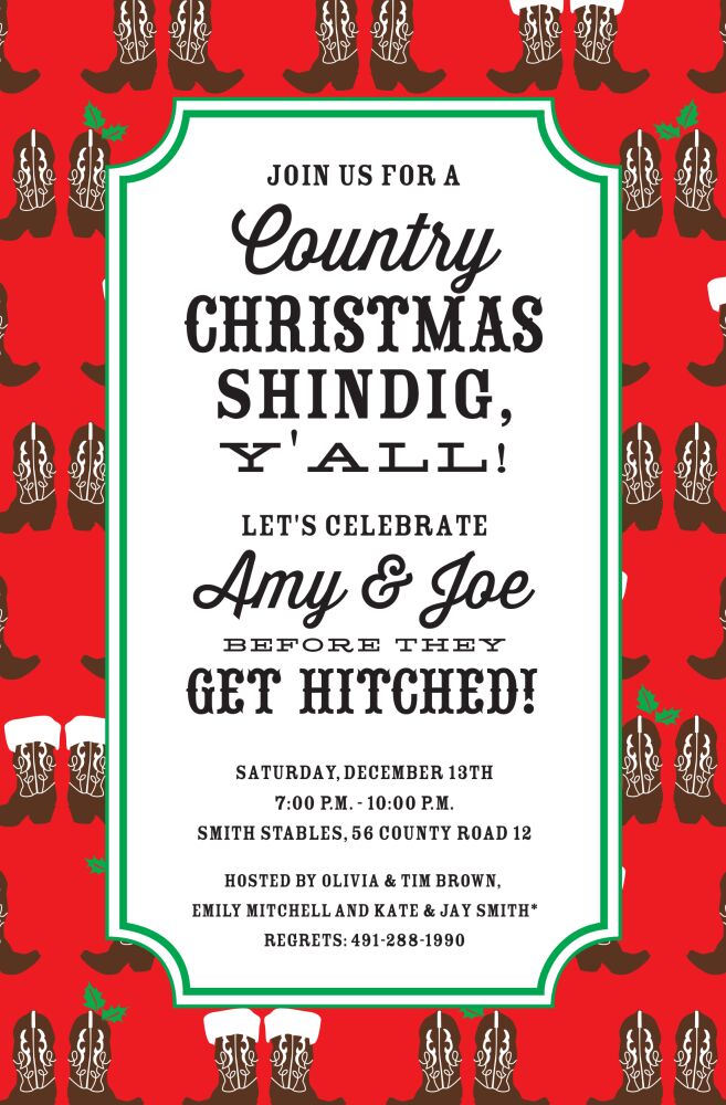 Holiday Boots Invitation