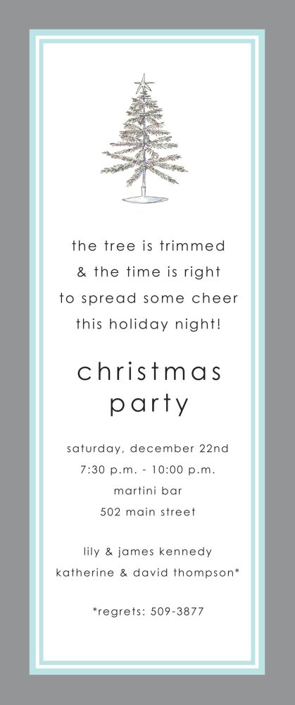 Vintage Tinsel Tree Invitation