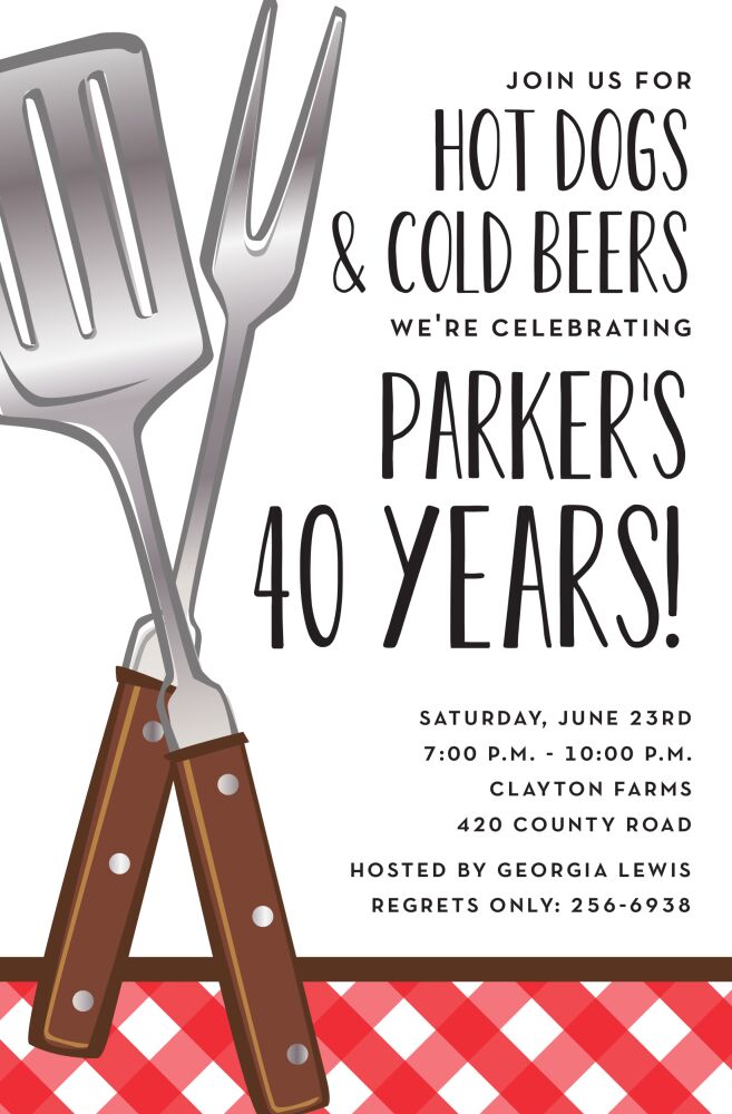 BBQ Fork & Spatula Invitation