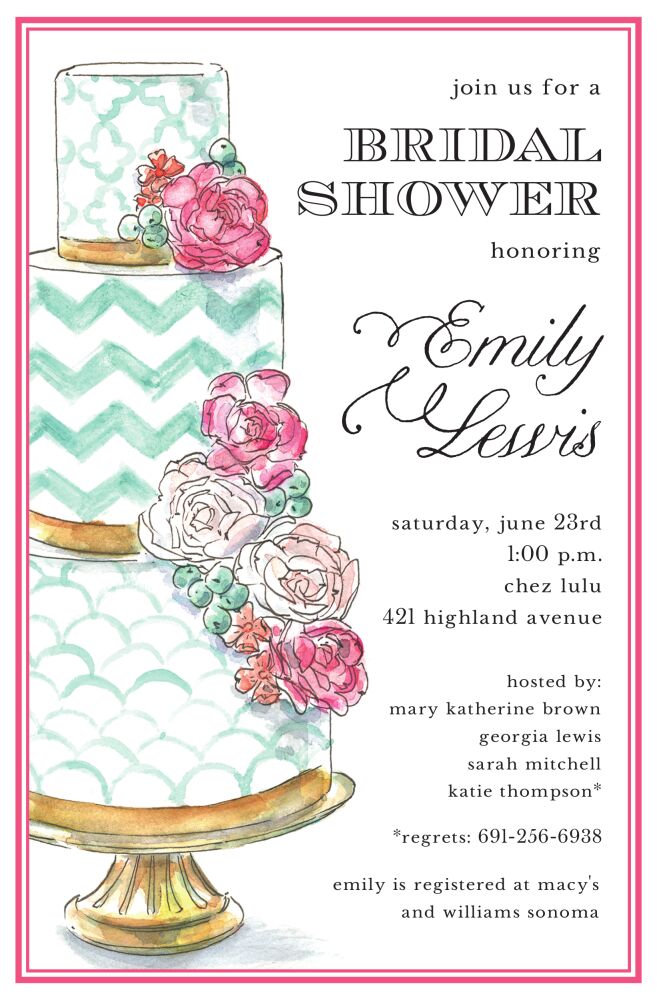 Gilded Cake Invitation