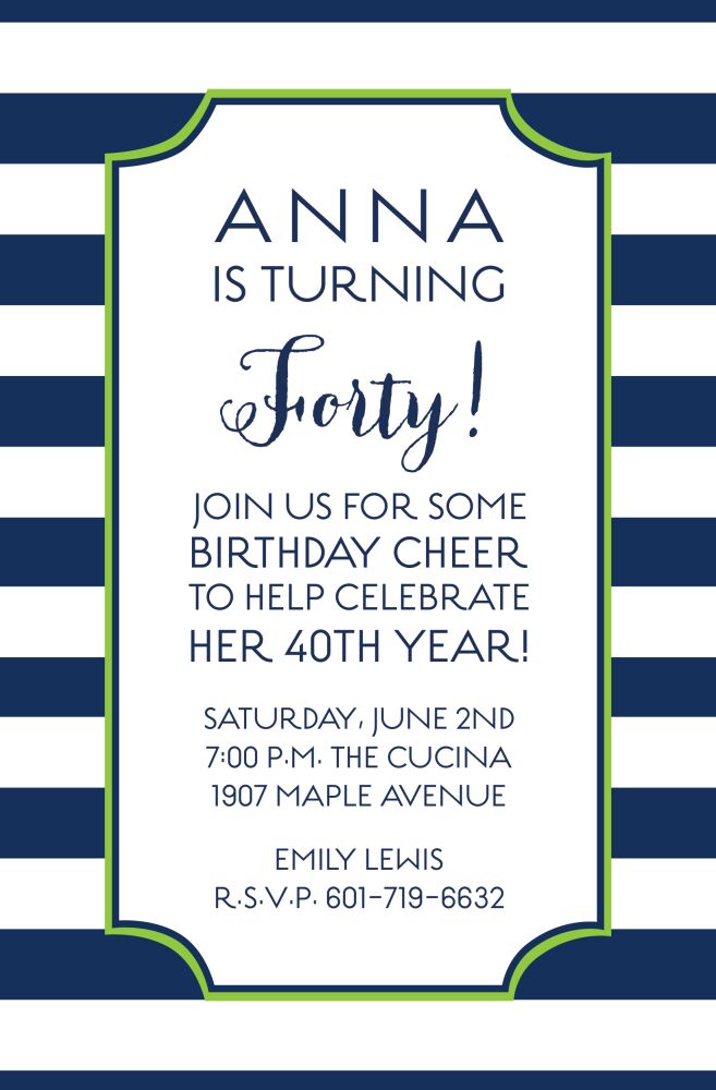 Cabana Navy Invitation