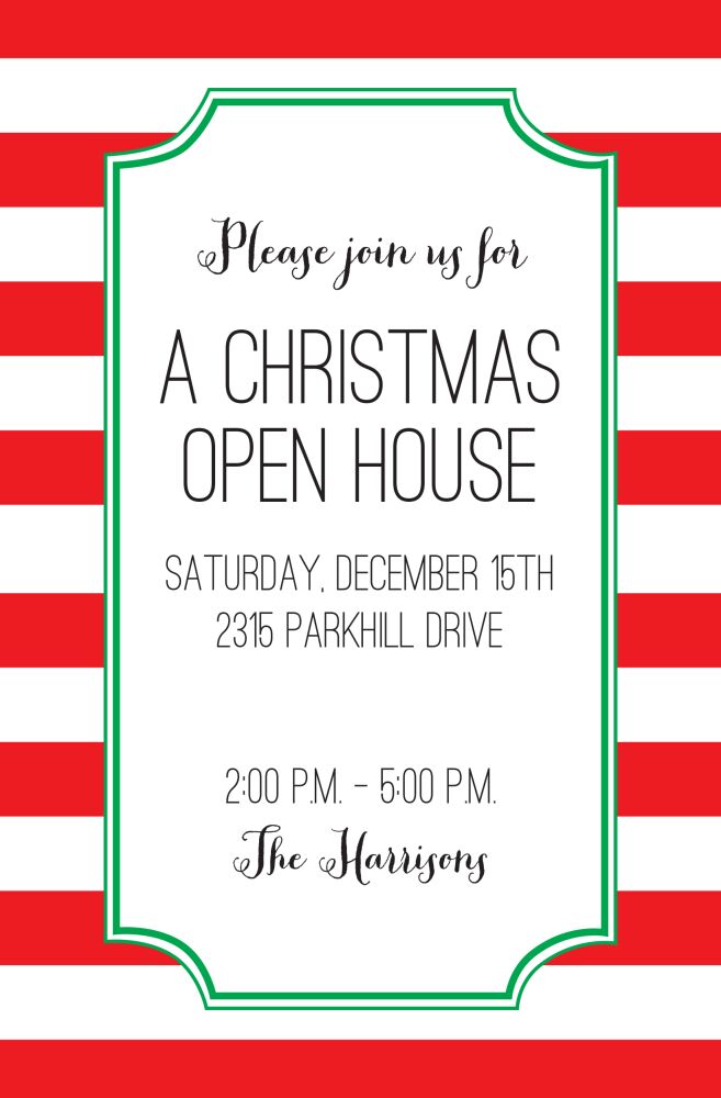 Holiday Cabana Stripe Invitation
