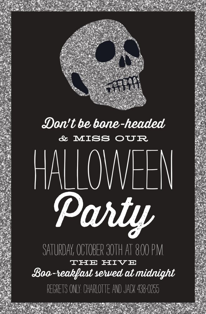 Glitter Skull Invitation