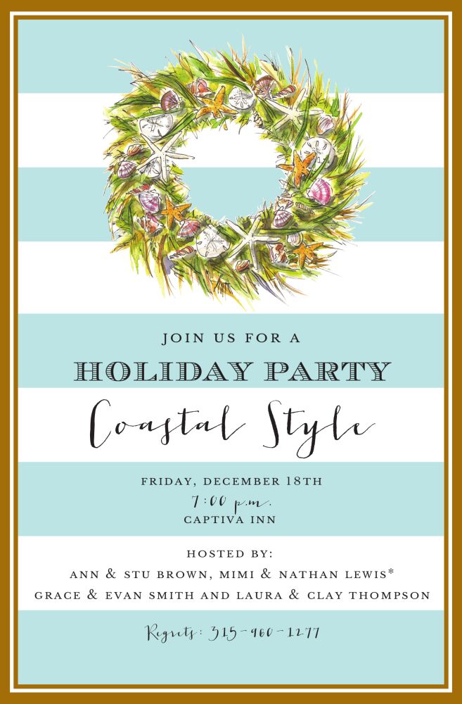 Coastal Wreath Invitation