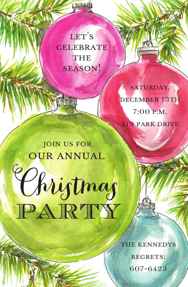 Hanging Ornaments Invitation