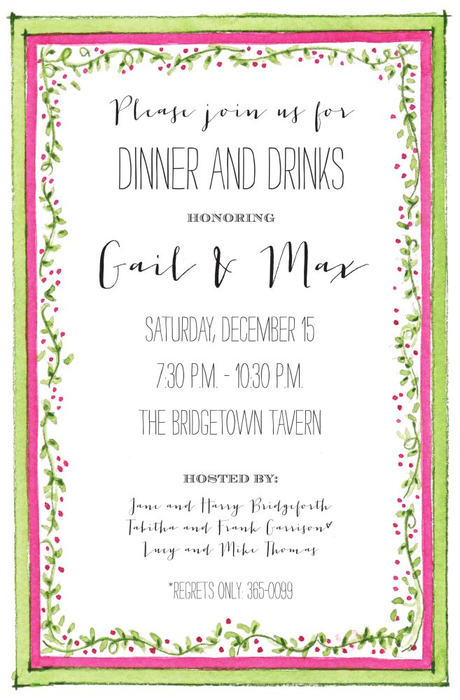 Pepper Berry Border Invitation
