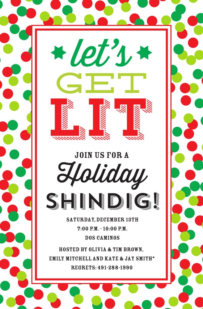 Let's Get Lit Invitation
