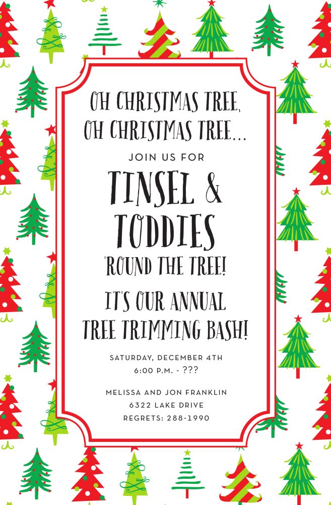 Christmas Tree Pattern Invitation
