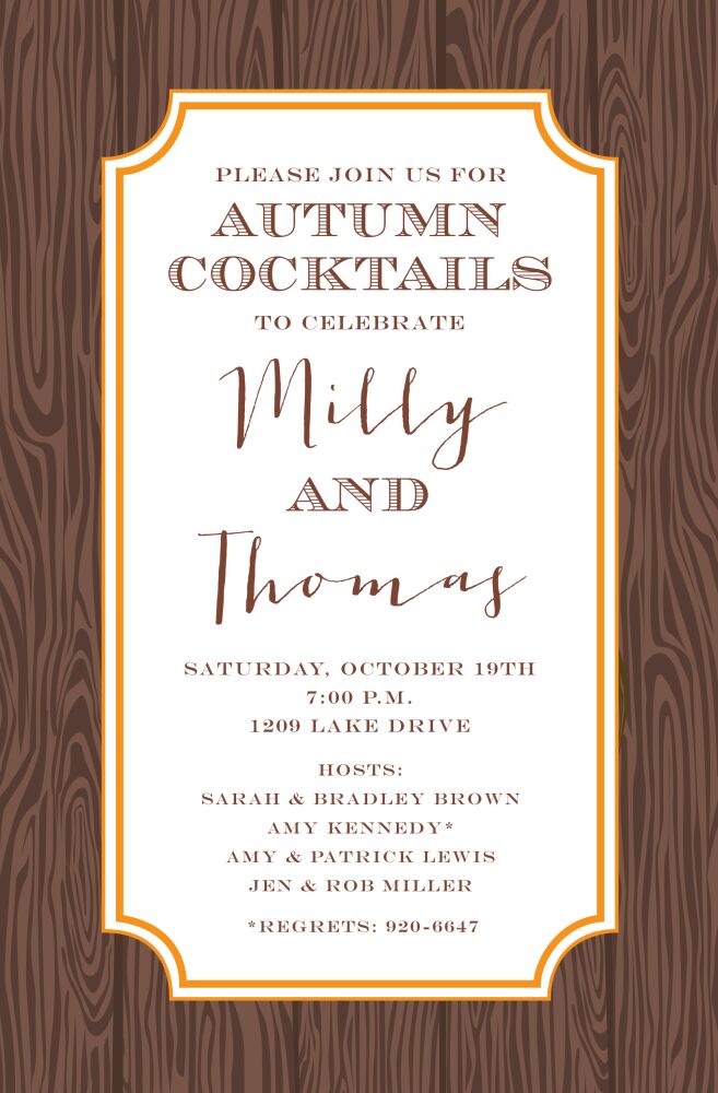 Wood Grain Invitation