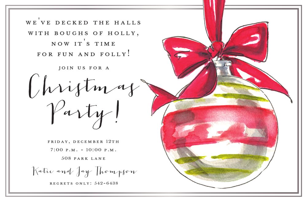 Christmas Ornament Invitation