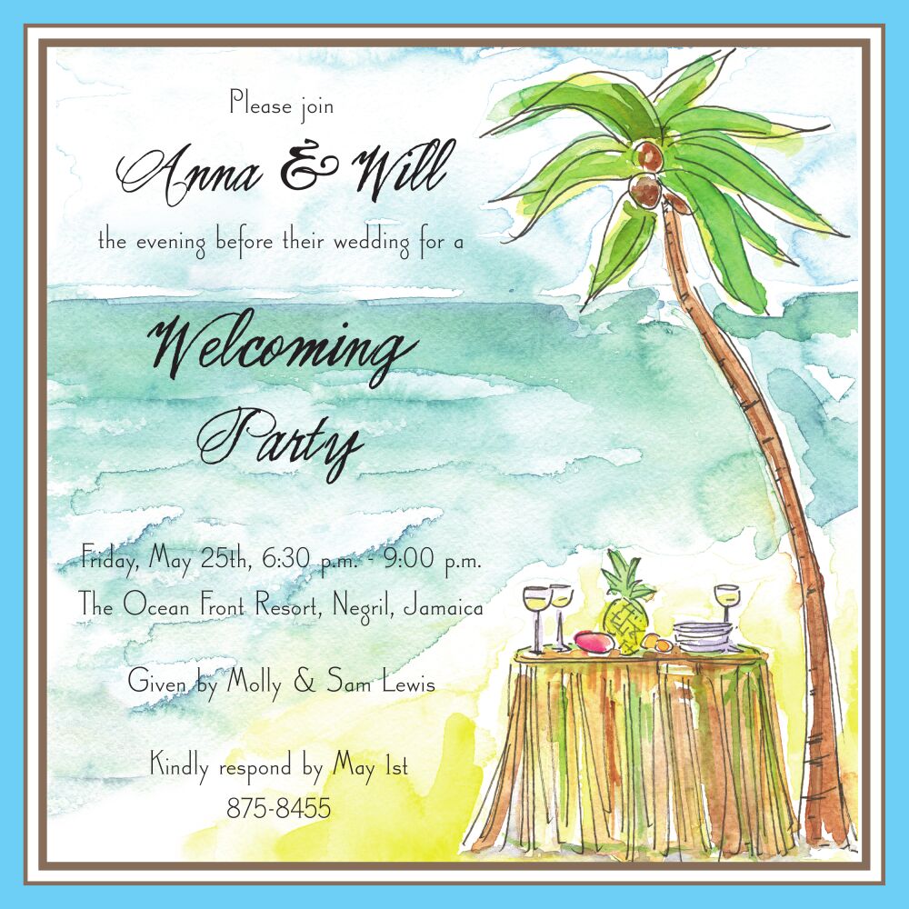 Beach Reception Invitation