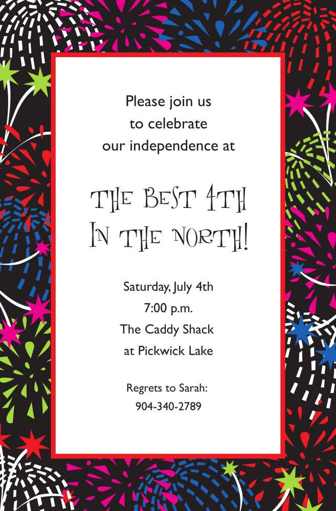 Midnight Fireworks Invitation