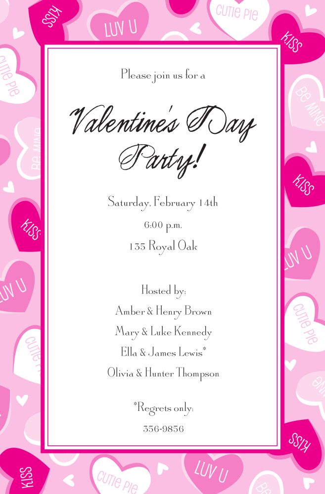 Conversation Hearts Invitation