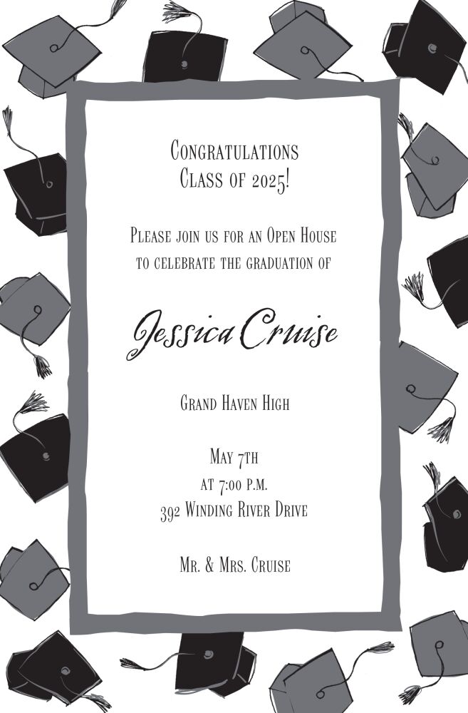 Grad Caps Invitation