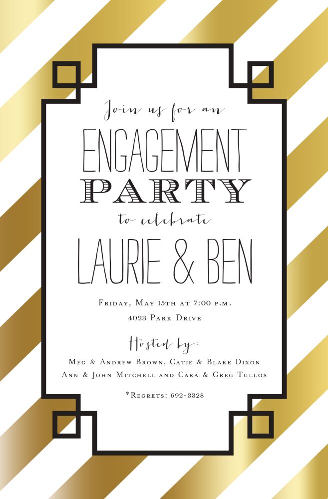 Gold Diagonal Invitation