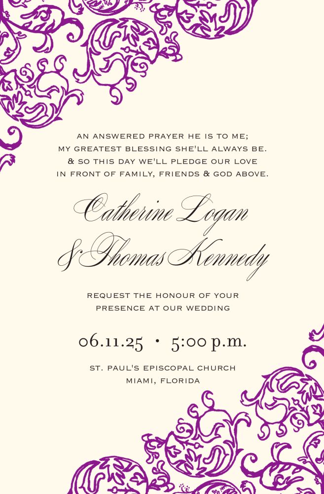 Rococo Violet Invitation