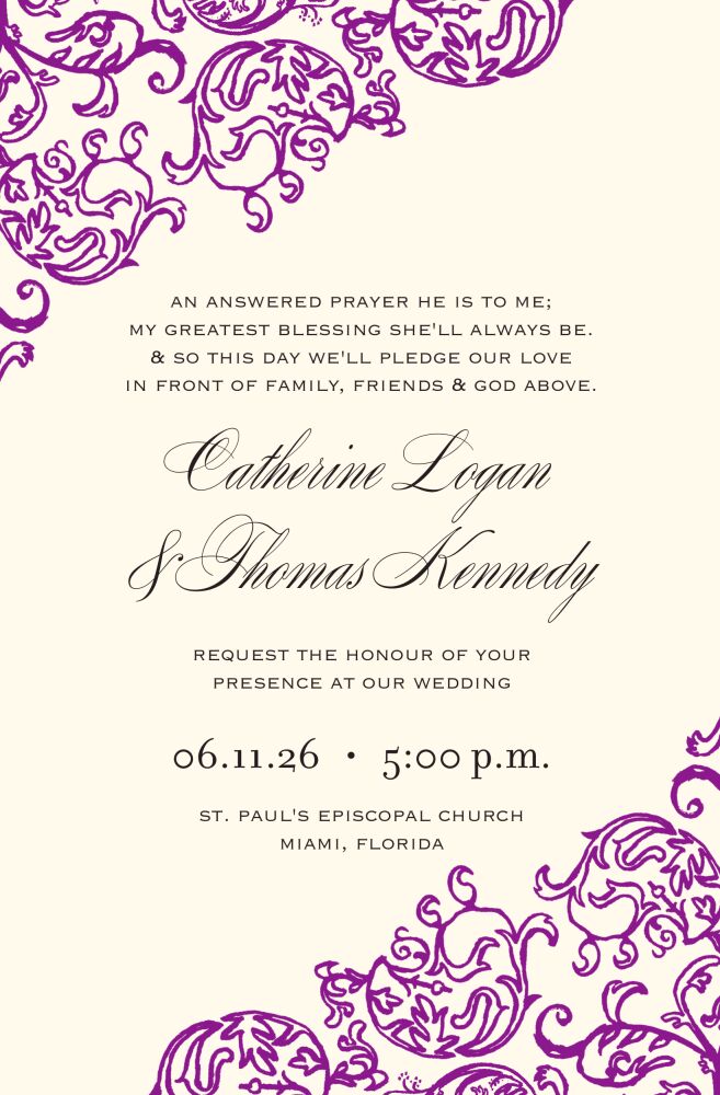 Rococo Violet Invitation