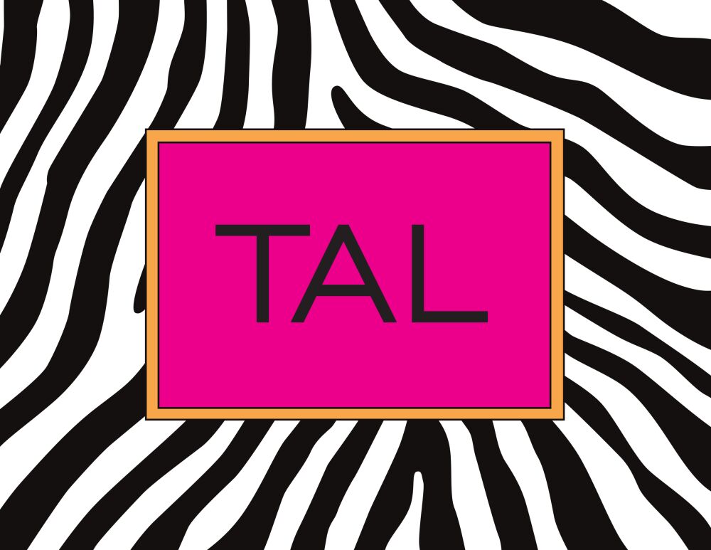 Zebra Black Folded Note